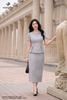 Zuýp ghi xám ôm dài thẳng CV403