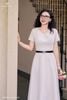 Đầm kem thêu hoa nhí DL953