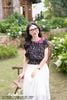 Áo voan đen hoa hồng bo gấu SM889