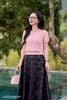 Áo cotton hồng bo gấu SM839