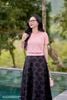 Áo cotton hồng bo gấu SM839