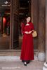 Áo dài nhung đỏ khả như AD46