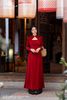 Áo dài nhung đỏ khả như AD46