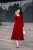 Đầm nhung đỏ ruby DL910