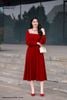 Đầm nhung đỏ ruby DL910