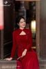 Áo dài nhung đỏ khả như AD46