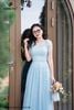 Đầm maxi chấm bi xanh DL967