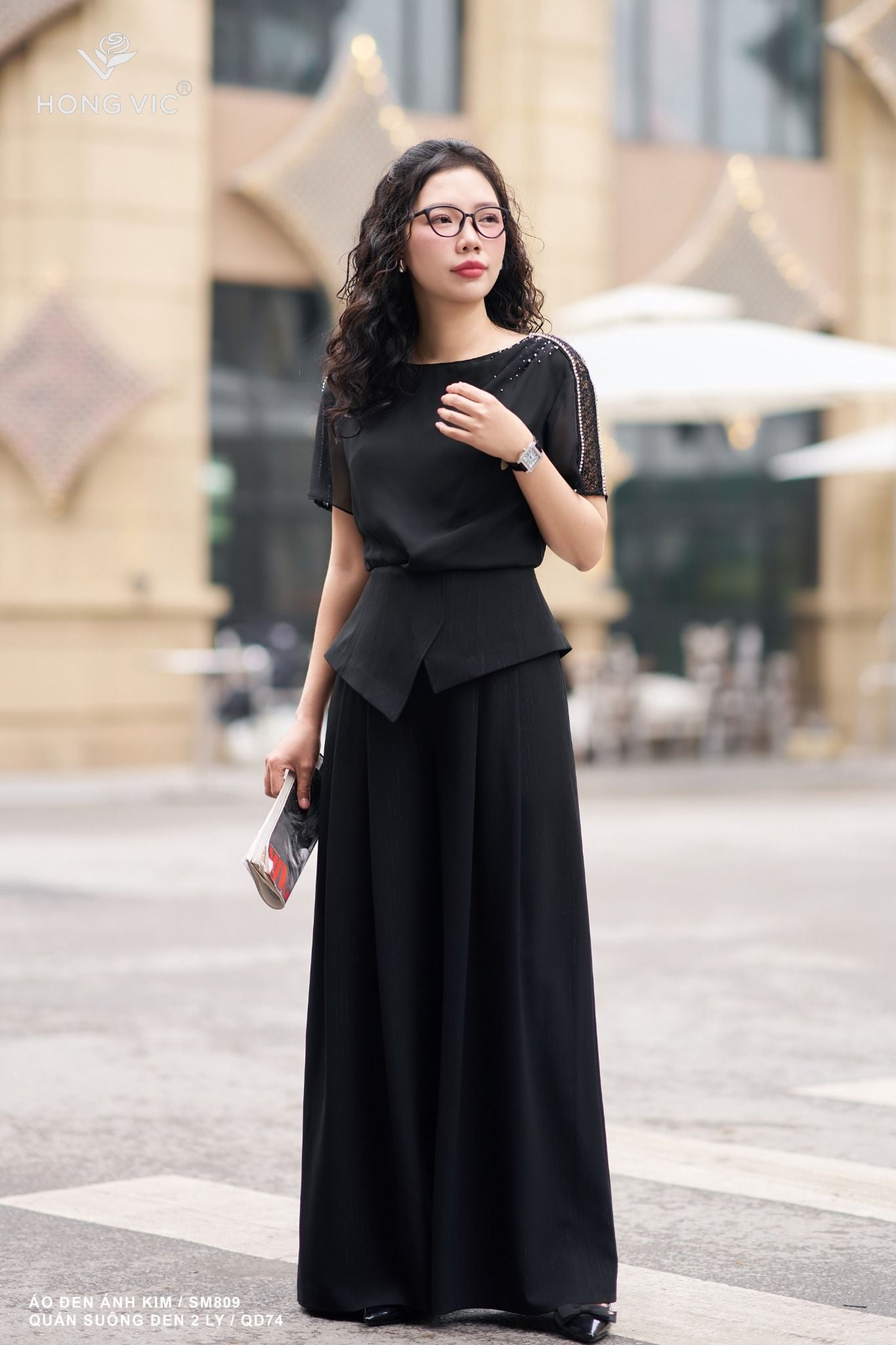 Quần suông đen 2 ly QD74
