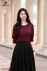 Áo cotton đỏ rượu SM838