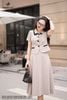 Áo ký giả ghi chấm nhung đen SM821