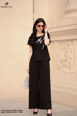 Quần suông đũi đen QD69