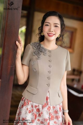 Áo ký giả rêu sữa SM871