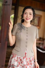 Áo ký giả rêu sữa SM871