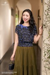 Áo voan đen hoa thanh tú SM889