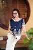 Áo croptop tím than thêu chân SM898