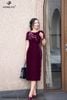 Đầm nhung suông tím DL924