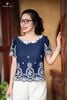 Áo croptop tím than thêu chân SM898