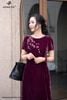 Đầm nhung suông tím DL924