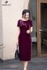 Đầm nhung suông tím DL924