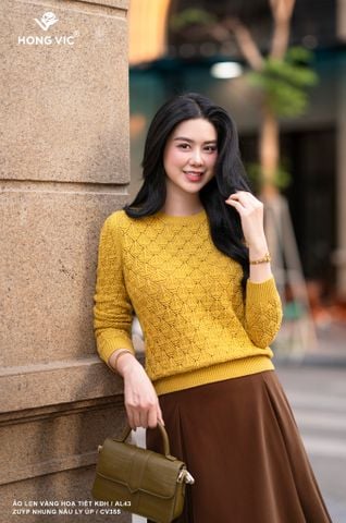 Áo len vàng hoạ tiết KĐH AL43
