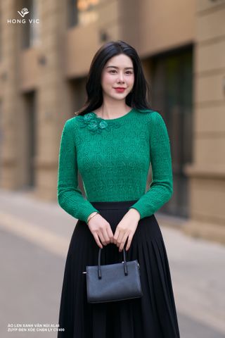 Áo len xanh vân núi AL44