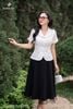 Zuýp đen chấm bi dập ly dài CV412