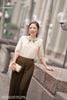 Áo lụa be chuỗi ngọc SM806