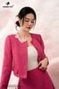 Zuýp dạ hồng sen xòe dài CV380