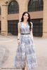 Đầm họa tiết xanh chiêu dương DL968