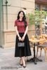 Áo cotton đỏ rượu cổ đức SM835