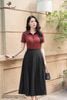 Áo cotton đỏ rượu cổ đức SM835
