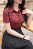 Áo cotton đỏ rượu cổ đức SM835