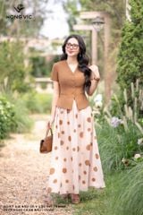 Zuýp voan chấm nâu CV452