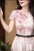 Đầm họa tiết hồng loang DL962