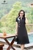 Đầm suông đen dập ly gấu DL704