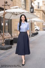 Zuýp tím than xòe đai hông CV460