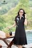Đầm suông đen dập ly gấu DL704