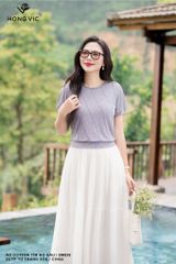 Áo cotton tím bo gấu SM839
