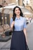 Áo sơ mi kẻ xanh kẹp ren SM879