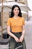 Áo cotton cam nhạt cộc tay SM892