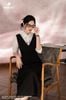 Đầm dạ hàn đen gile DL884