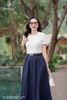 Áo cotton trắng mí ngực SM878