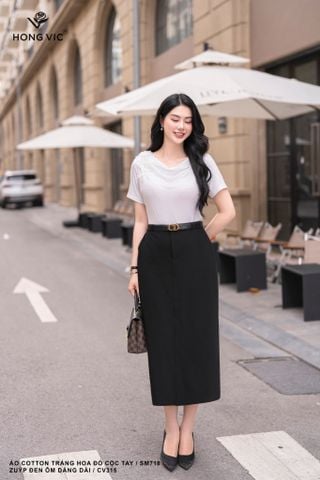 Zuýp đen ôm dáng dài CV315