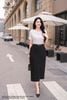 Áo cotton trắng hoa đổ cộc tay SM718
