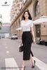 Áo cotton trắng hoa đổ cộc tay SM718
