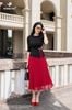 Áo cotton đen dún hông tay lỡ SM618