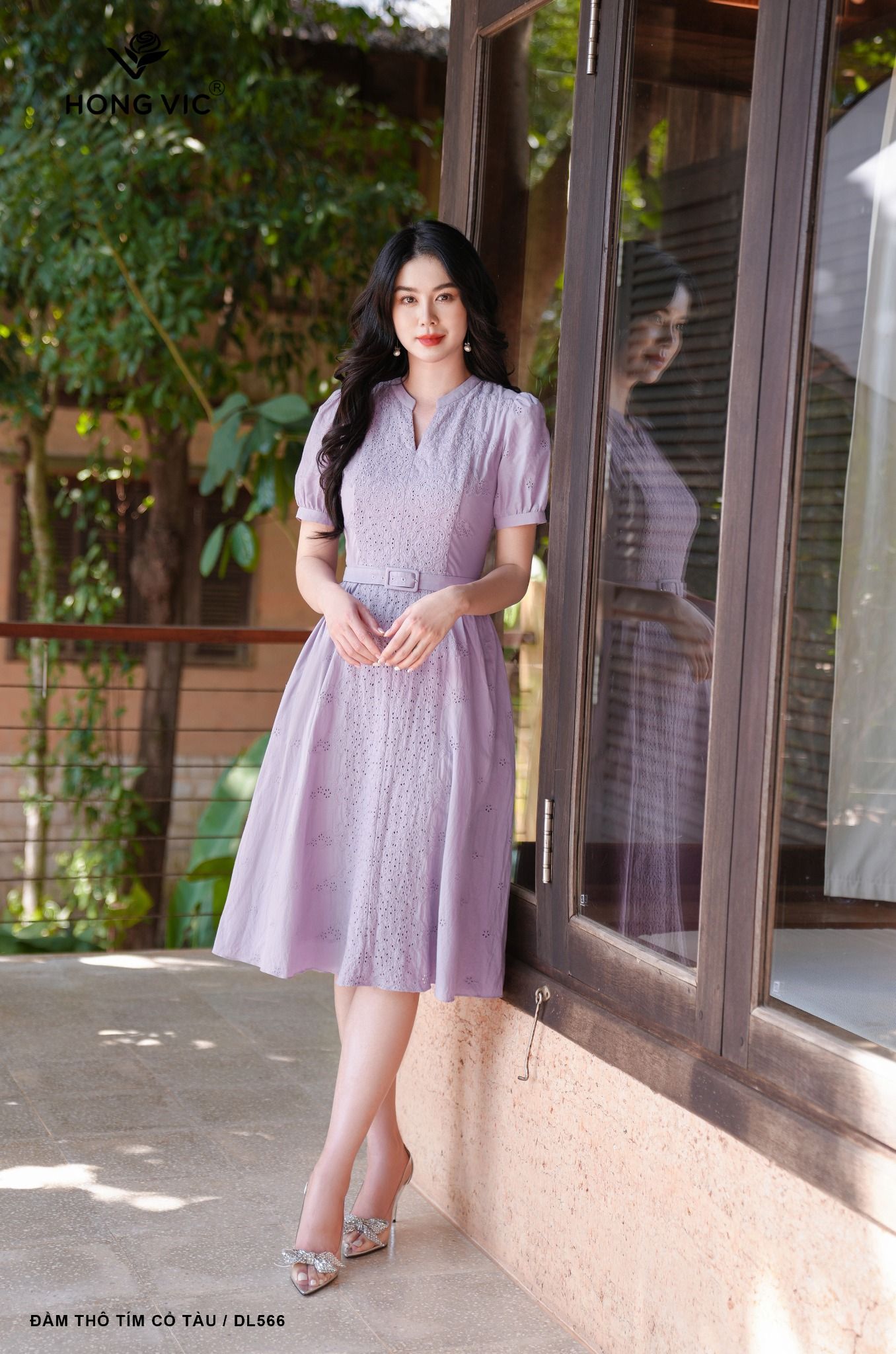 Đầm voan in hoa cách tân cổ tàu JS5759 #82 Đầm voan in hoa cách tân cổ tàu JS5759