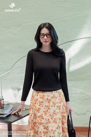 Áo len đen cổ tròn KĐH AL42