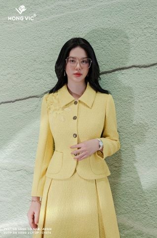Vest dạ vàng cổ nam AV224