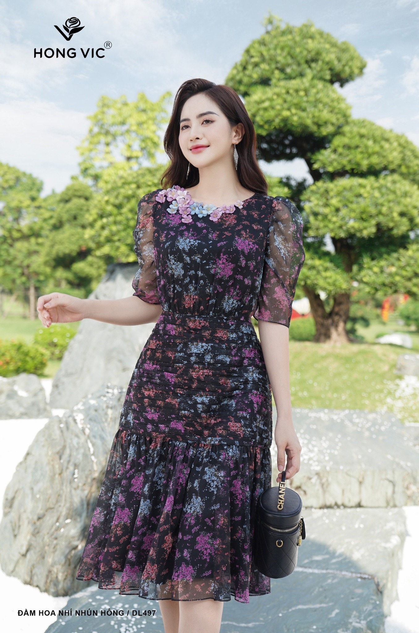 Đầm xoè hoa nhí tay cánh tiên cực dễ thương  Đầm xòe đẹp
